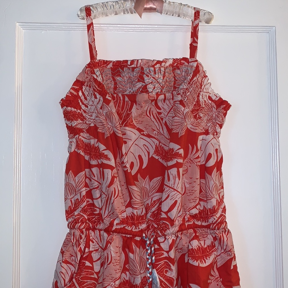 Boden 13/14 Tropical Orange & White Romper EUC - Picture 16 of 16